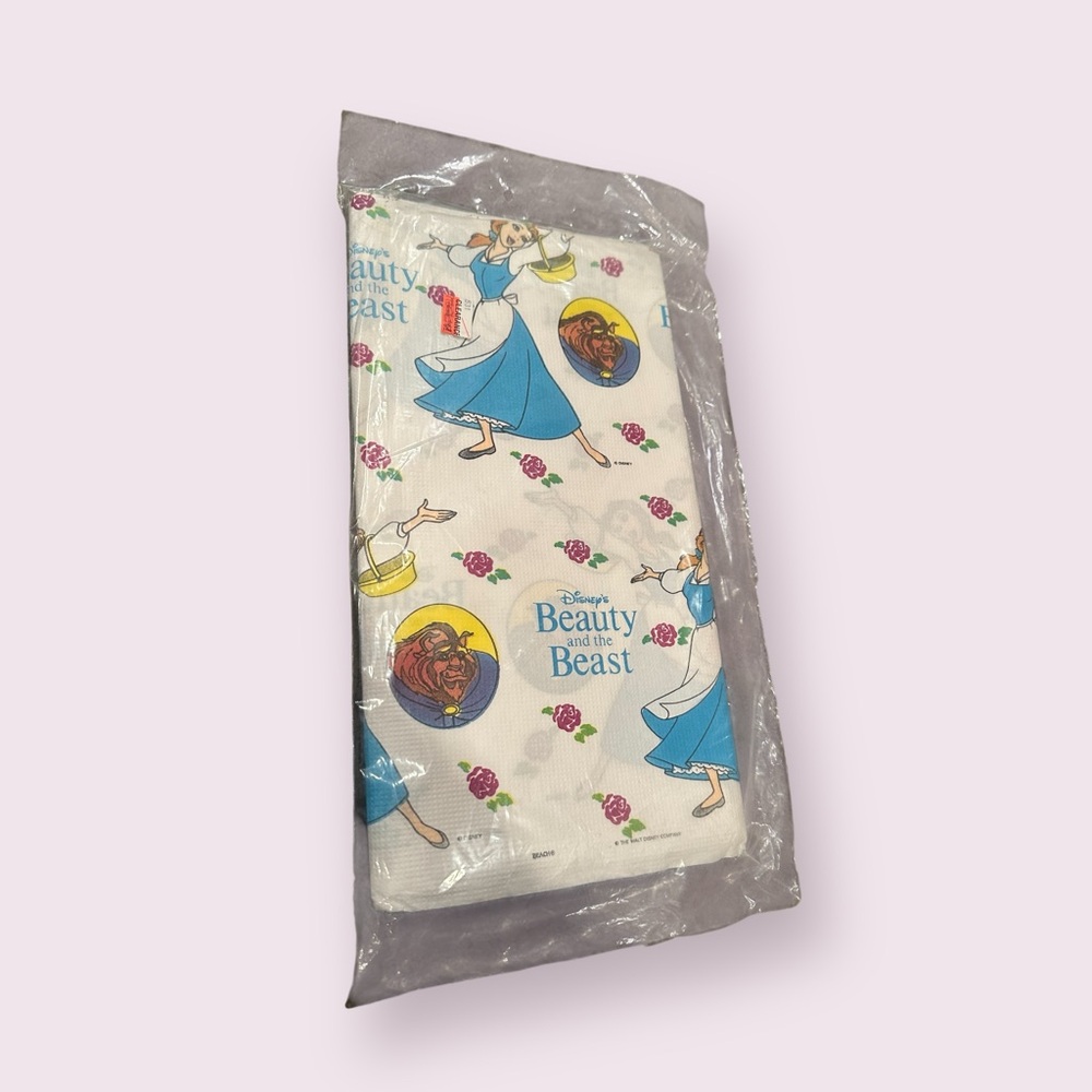 Vintage Disney Beauty and the Beast Bedding Plastic Table Cover